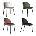 Stylish Modern Leisure Chair With Curved Backrest And Metal Legs In Various Colors
