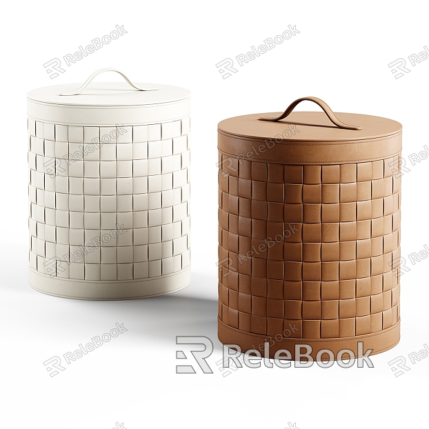 Leather Laundry Basket Storage Basket model