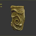 Sculpture Carving With Intricate Spiral Patterns Curled Details And Artistic Handcrafted Design