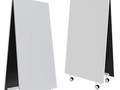 White Wheeled Vertical Display Stands for Music Instruments and Art Supplies 3d model