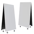 White Wheeled Vertical Display Stands for Music Instruments and Art Supplies