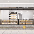 Bright Dessert Shop Interior With Glass Display Cases And Assorted Fresh Pastries