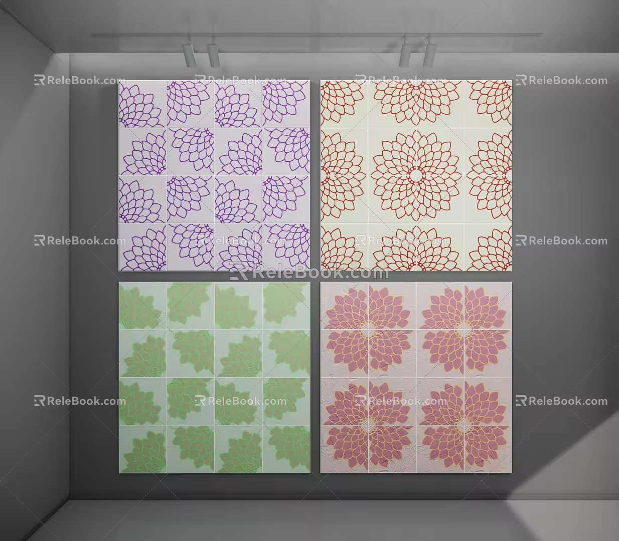 mosaic tile small mosaic tile mosaic tile traditional pattern seamless wall decoration 3d model