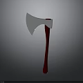 Modern Axe Weapon Design With Silver Blade And Red Handle