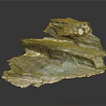 Artistic Layered Wood And Stone Sculpture Featuring Natural Texture Blue Gray Green Tones