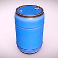High Quality Blue Cylindrical Industrial Metal Drum For Efficient Liquid Storage Solution 3d model