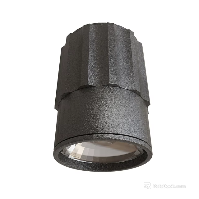 Modern Black Textured Downlight Spotlight Ceiling Lighting Fixture with Sleek Design 3d model 