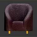 Elegant Purple Textured Velvet Chair With Gold Legs And Modern Design