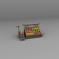 Wooden Fruit Stall Structure With Shelves And Display Counter For Fruits