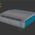 Steel Frame Industrial Building With Grey Roof Blue Walls And Metal Structure Design