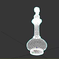 Medical Device Black Bottle Featuring Skull Shaped Lid And Gold Accents