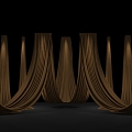 Wedding fabric curtain background stage 3d model