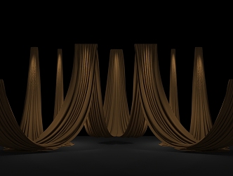 Wedding fabric curtain background stage 3d model