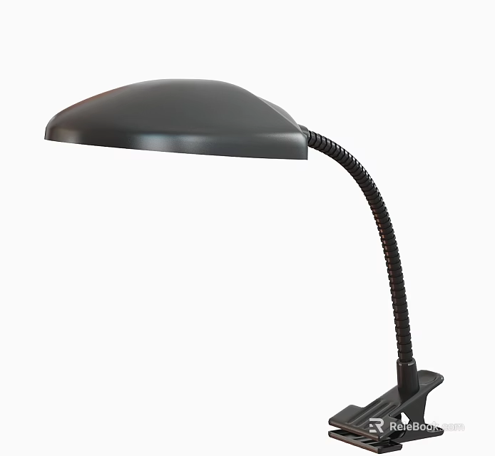 Black Desk Lamp With Flexible Gooseneck Arm And Sturdy Clamp Base For Home Office 3d model 