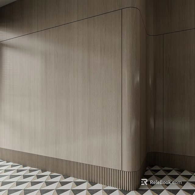 Modern Wooden Wall Panel With Light Toned Texture For Interior Home Design 3d model