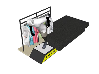 Modern model clothing display stand model display stand 3d model