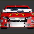 Red McDonald's Chevrolet Race Car With Number 1 Logo And Racing Design