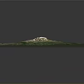 3D Terrain Model Featuring Central Volcano With Green Vegetation And Mountains