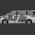 White Modern MPV Car Exterior With Sleek Body And Alloy Wheels
