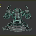 Turret Turntable Railgun Sci-fi Tower Defense Game Tower Defense Sci-fi Turret Game Turret Game Battery 3d model
