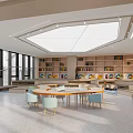 modern reading room 3d model