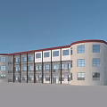 Multiple School Building Models With Different Architectural Styles And Various Colors 3d model