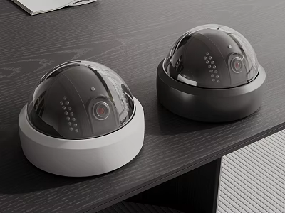 Public Facility Security Surveillance With Dome Cameras For Safety Monitoring Equipment 3d model