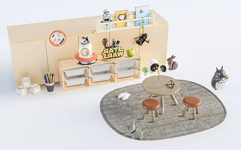 Modern Children's Tables and Chairs Children's Furniture Children's Toys Children's Ornaments 3d model