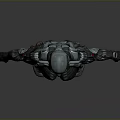 Sci Fi Mechanical Character Design With Black Armor Red Eyes And Intricate Patterns