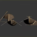 Several Handcrafted Wooden Boat Models With Different Sizes And Shapes On Dark Background
