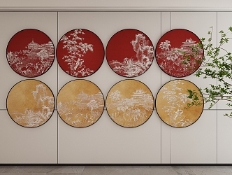 New Chinese Style Decorative Hanging Painting 3d model