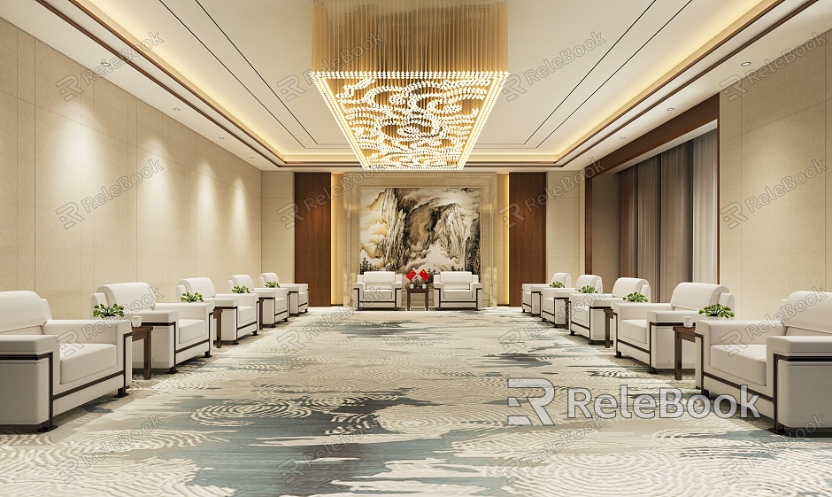 New Chinese Reception Room VIP Reception Room model