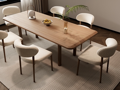 Modern Simple Dining Table and Chair Combination Jewelry Ornaments 3d model