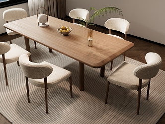 Modern Simple Dining Table and Chair Combination Jewelry Ornaments 3d model