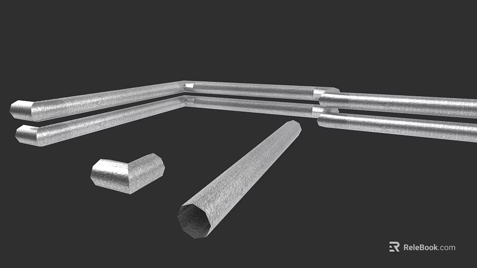 Industrial Factory Building Steel Structure With Metal Pipes And Support Frames 3d model 