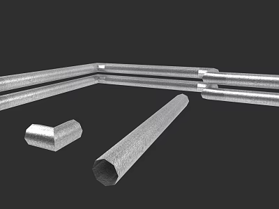 Industrial Factory Building Steel Structure With Metal Pipes And Support Frames 3d model