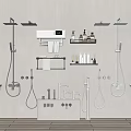 Modern Shower Towel Rack Combination Faucet 3d model