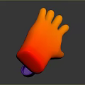 Modern 3D Designed Gradient Glove In Red To Orange With Purple Accent Fashion Accessory
