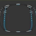 Modern Circular Daily Living Accessory With Blue LED Light And Black Frame