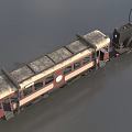 Vintage Steam Train Model With Black Locomotive Red Carriage Windows And Ladder