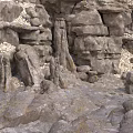 Natural Rocky Terrain With Rough Stone Piles And Jagged Rock Formations