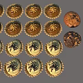 Assorted Tasty Cupcakes With Golden Frosting Chocolate Sprinkles And Cookies Arranged