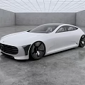 White Modern Car Sleek Coupe Design in Minimalist Spacious Interior with Black Alloy Wheels