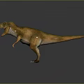 Realistic Tyrannosaurus Rex Dinosaur 3D Model With Open Mouth And Green Yellow Skin