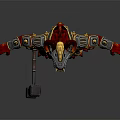 Fierce Beast Character Standing In Gold Silver Armor With Red Claws And Hammer