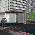 Modern High Rise Residential Buildings With Green Trees And Urban Landscape