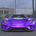Purple Sports Car With Sleek Aerodynamic Body And Shiny Modern Design