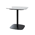Modern Minimalist Side Table With White Marble Top And Black Square Base 3d model