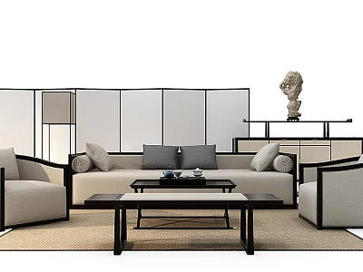 Sofa coffee table combination 3d model