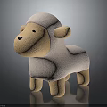 Cute Sheep Shaped Plush Decorative Furniture For Kids Room With Soft White Beige Texture